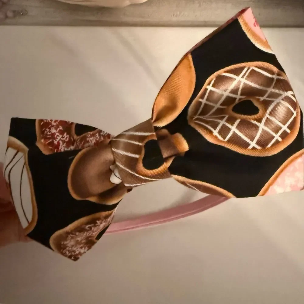 NEW Sweet Treats Donut Print Handmade Fabric Bow Headband